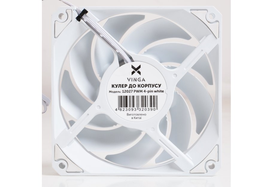 Кулер до корпусу Vinga 12027 PWM 4-pin white ОЕМ