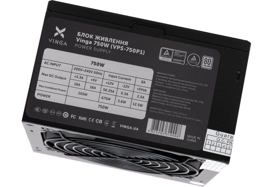Блок живлення Vinga 750W ОЕМ (VPS-750P1)