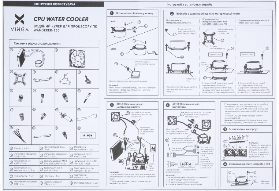 Система рідинного охолодження Vinga Wanderer-360