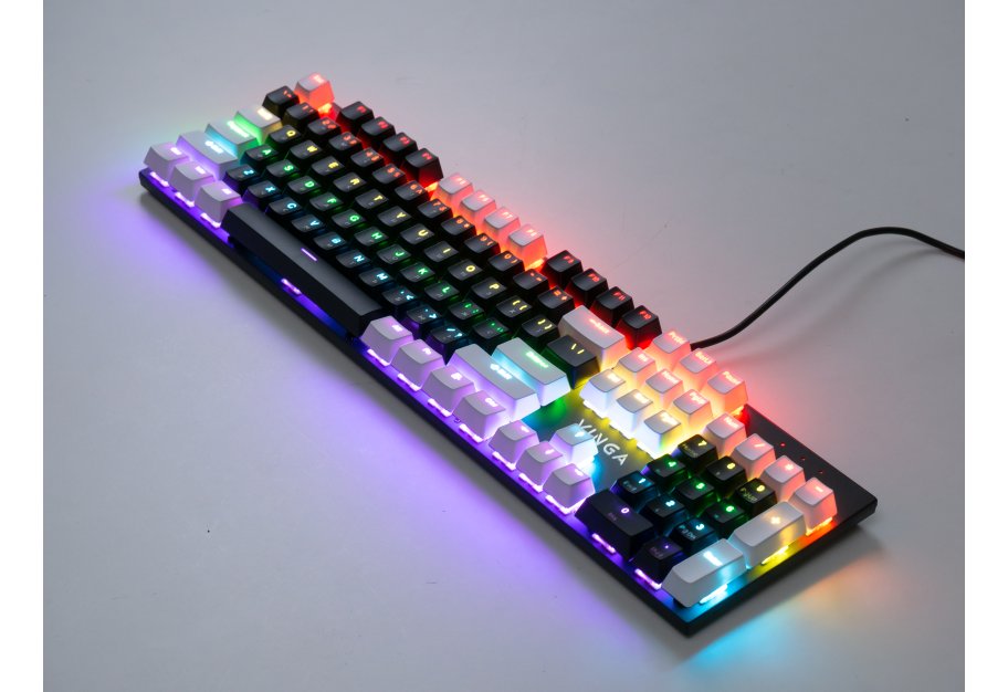 Клавіатура Vinga KBGM-095 LED Brown Switch USB White/Black (KBGM-095BR White/Black)