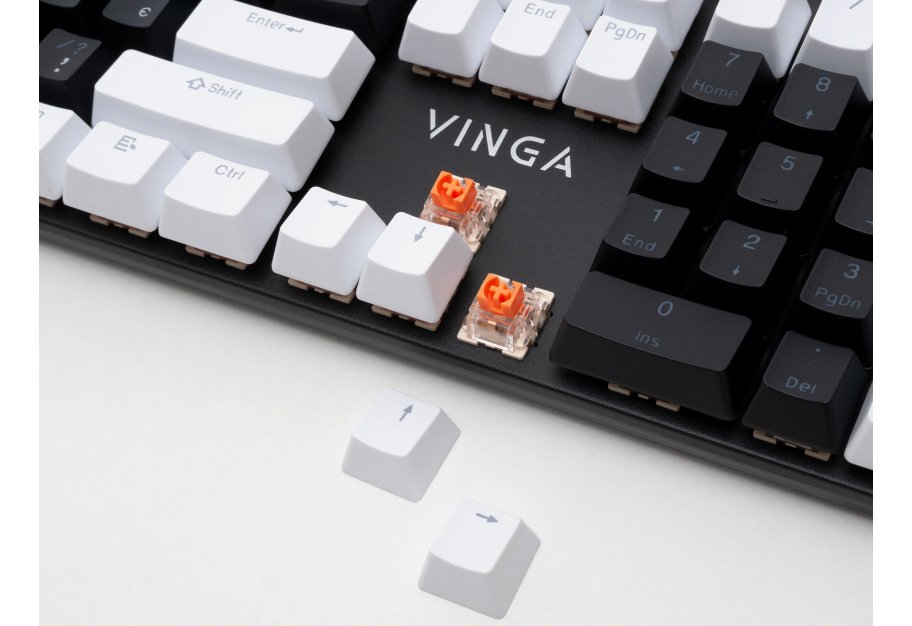 Клавіатура Vinga KBGM-095 LED Orange Switch USB White/Black (KBGM-095Y White/Black)