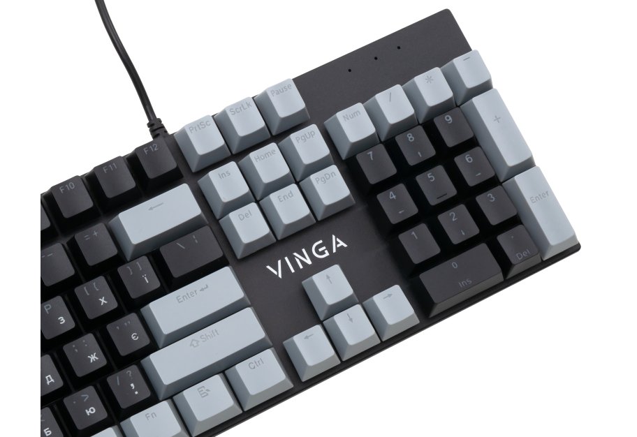 Клавіатура Vinga KBGM-090 LED Blue Switch USB Grey/Black (KBGM-090BL Grey/Black)