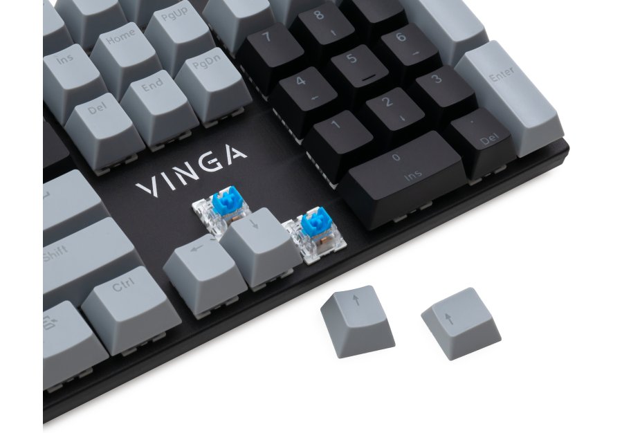 Клавіатура Vinga KBGM-090 LED Blue Switch USB Grey/Black (KBGM-090BL Grey/Black)