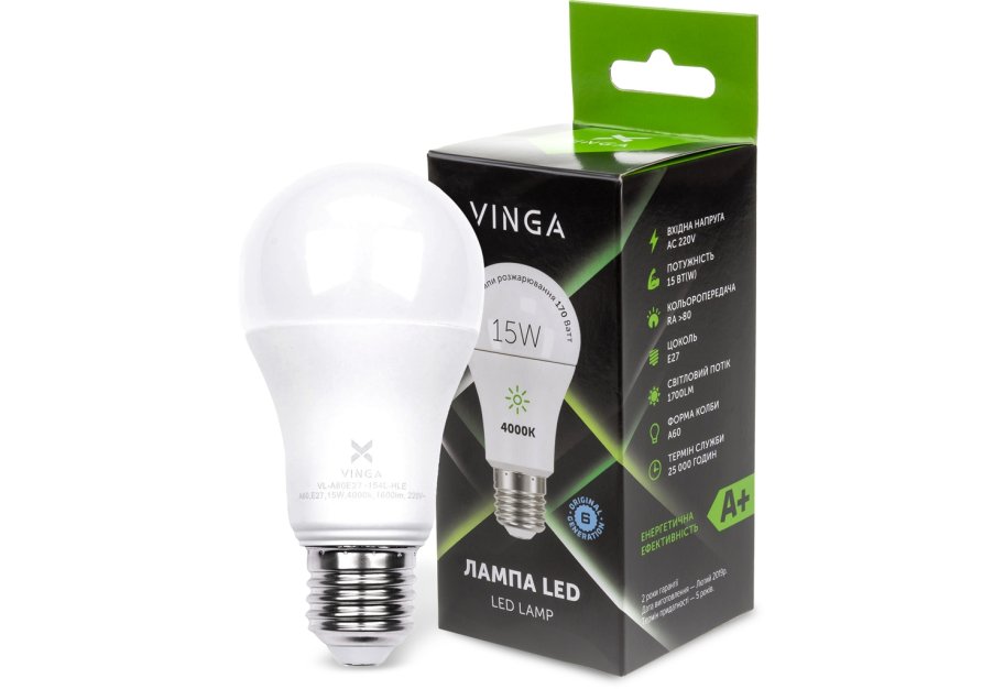 Light bulb Vinga VL-A60E27-154L-HLE