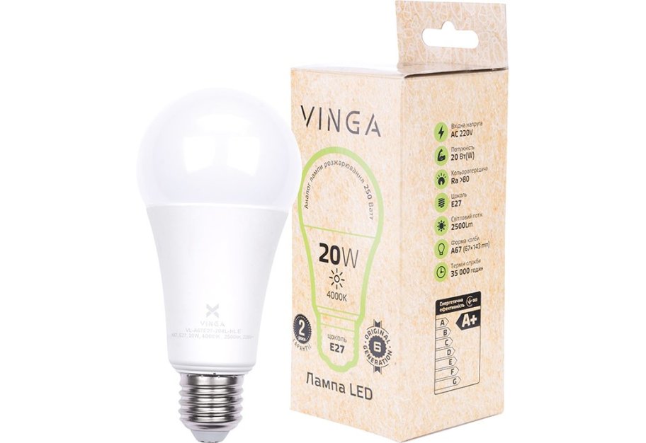 Light bulb Vinga VL-A67E27-204L-HLE