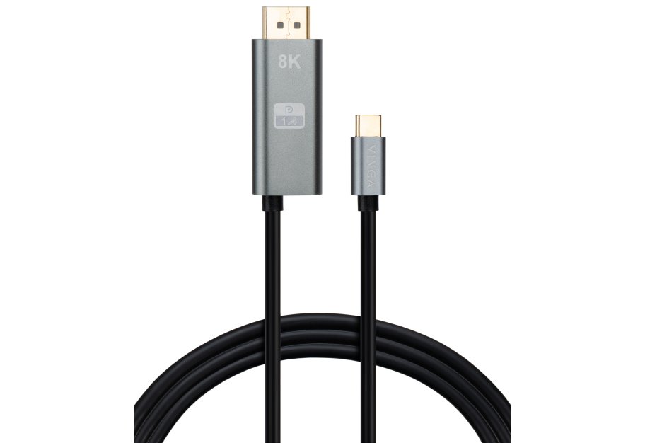 Кабель мультимедійний USB-C to DisplayPort M 1.5m v1.4 8K60Hz PD 100W port Vinga (VCPVCCD1415PD)