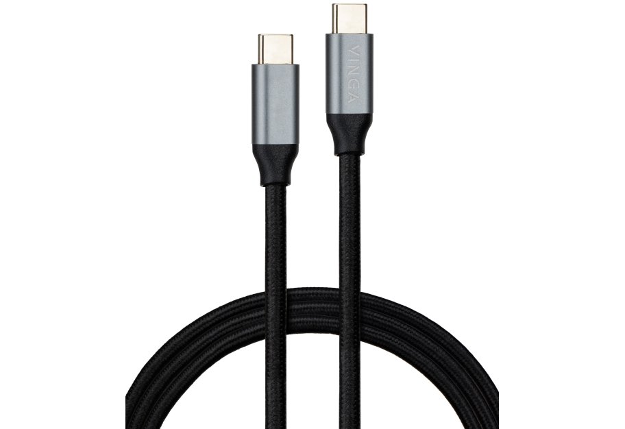 Дата кабель USB-C to USB-C 1.5m USB3.2 Gen2 100W 10GBps Nylon Vinga (VCPDCU3215)