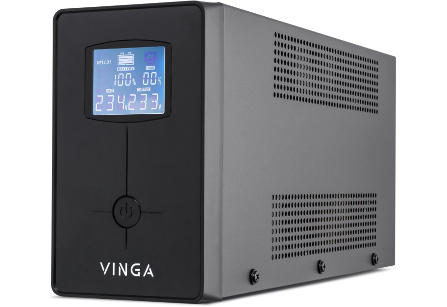 Пристрій безперебійного живлення Vinga LCD 1500VA metal case (VPC-1500M)