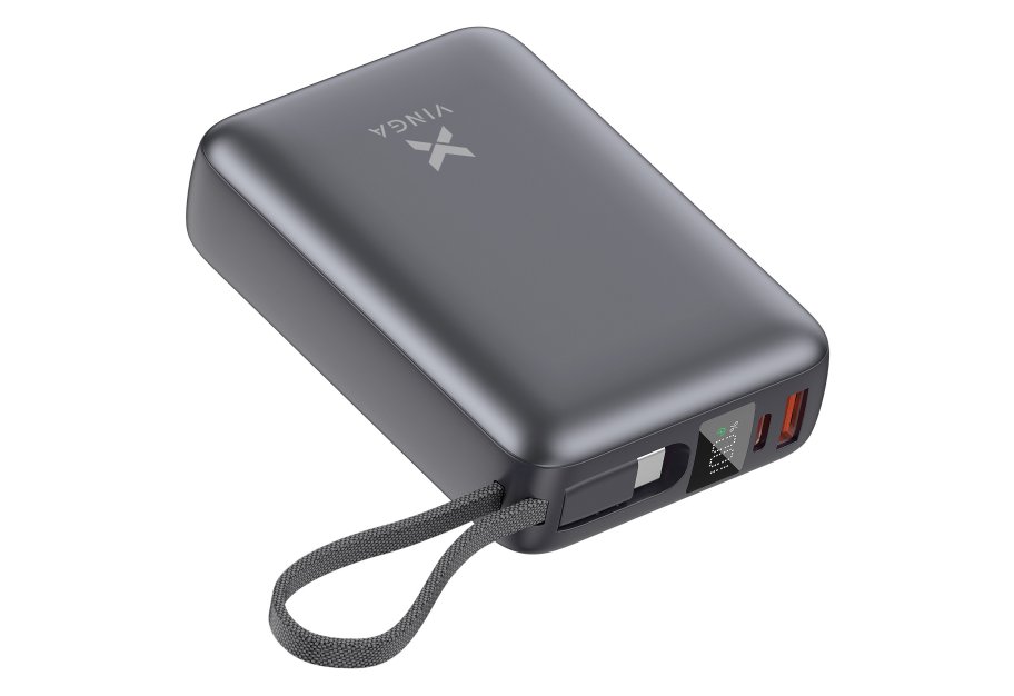 Батарея універсальна Vinga 20000 mAh 45W Display Cable (VPBB2045C)