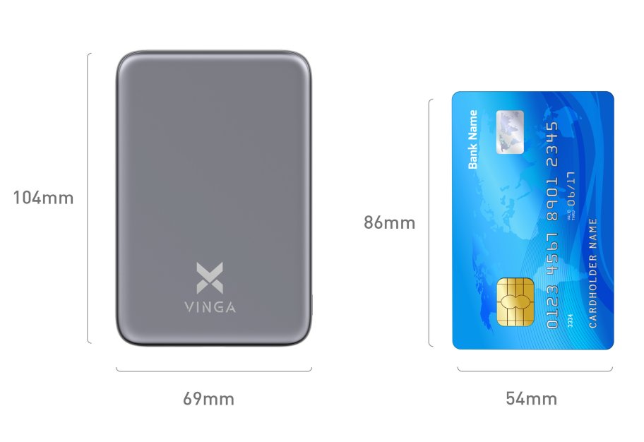 Батарея універсальна Vinga 5000 mAh 20W/15W Wireless (VPBB520WL)