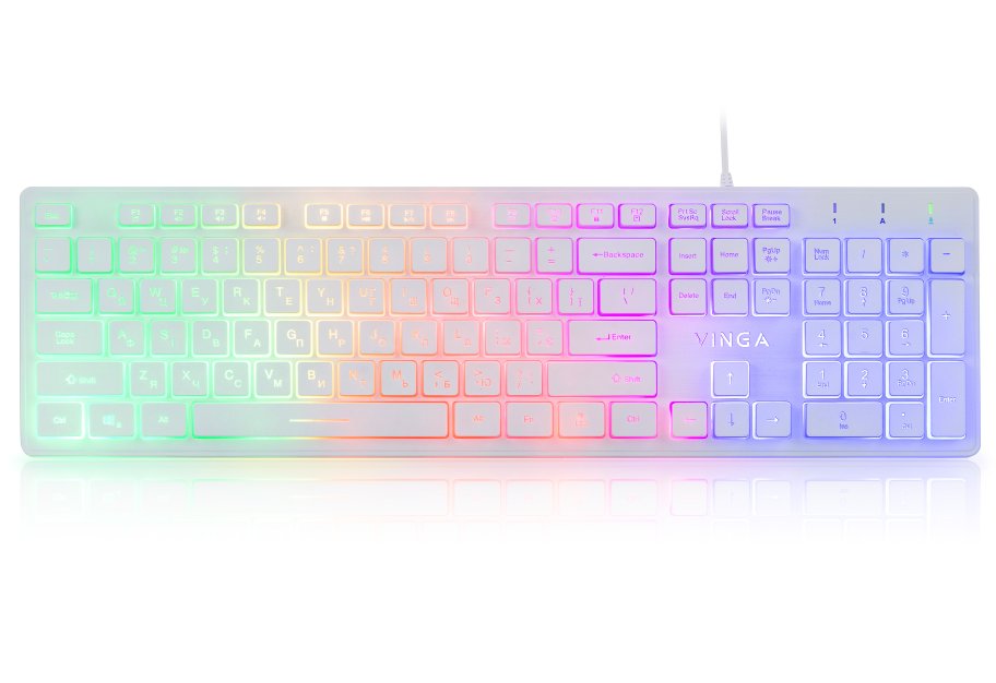 Клавіатура Vinga KB410 White