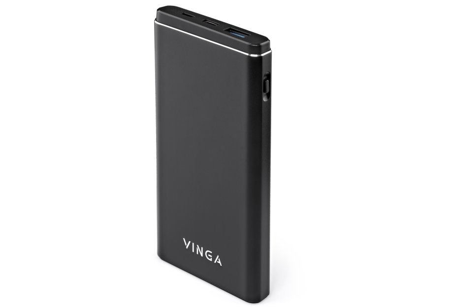 Батарея універсальна Vinga 10000 mAh QC3.0 PD aluminium black (BTPB1010QCALBK)