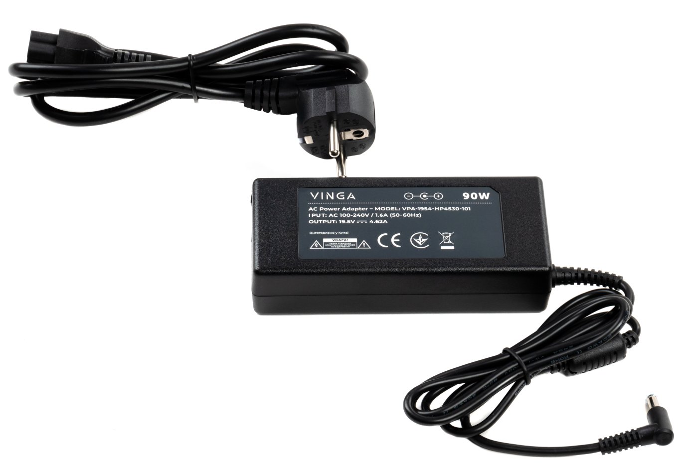 Блок живлення до ноутбуку Vinga HP 90W 19.5V 4.62А 4.5*3.0 (VPA-1954-HP4530-101)