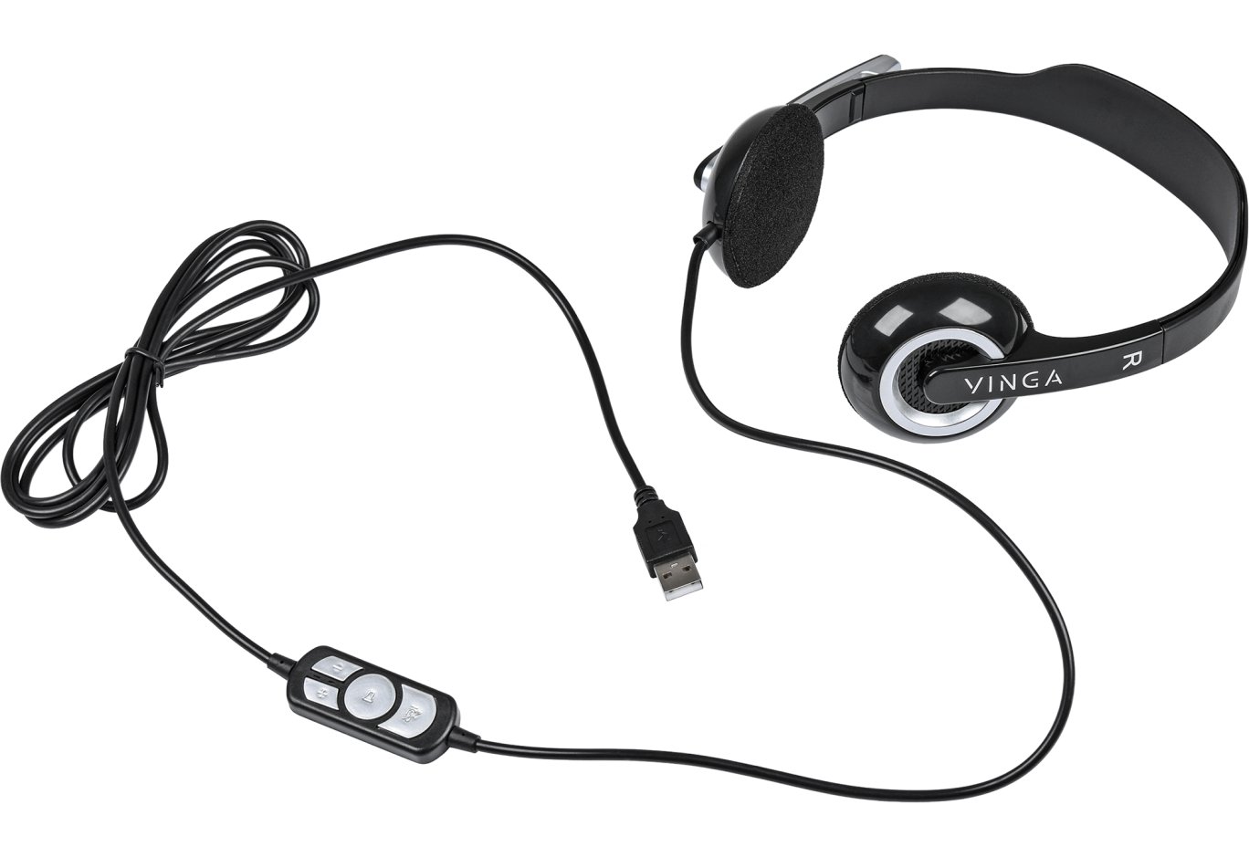 Навушники Vinga HSU60 USB Black (HSU60BK)