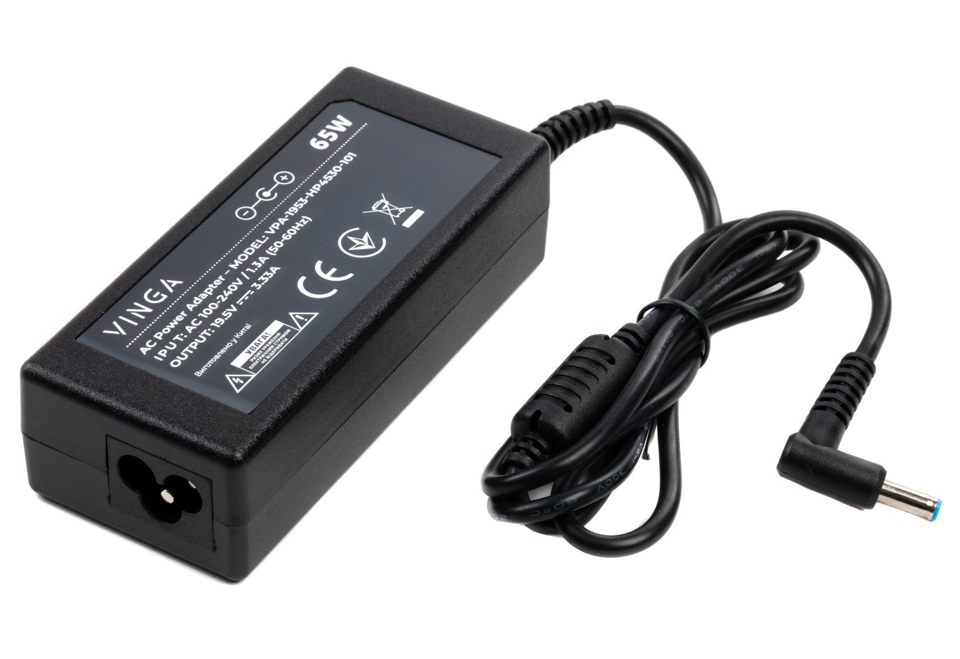 Блок живлення до ноутбуку Vinga HP 65W 19.5V 3.33А 4.5*3.0 (VPA-1953-HP4530-101)