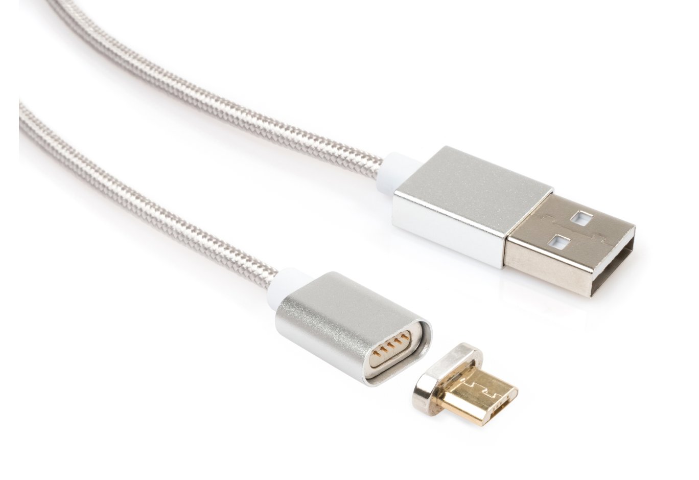 Дата кабель USB 2.0 AM to Micro 5P 1.0m Magnetic Vinga (VCPDCMMAG1S)