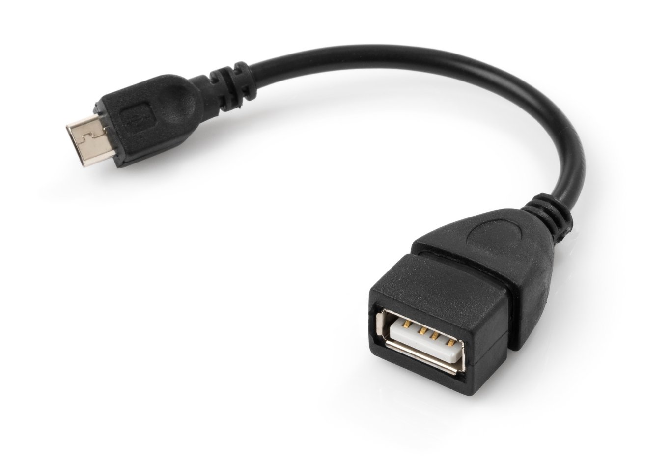 Перехідник OTG USB 2.0 AF to Micro 5P 0.15m Vinga (VCPDCOTGMBK)