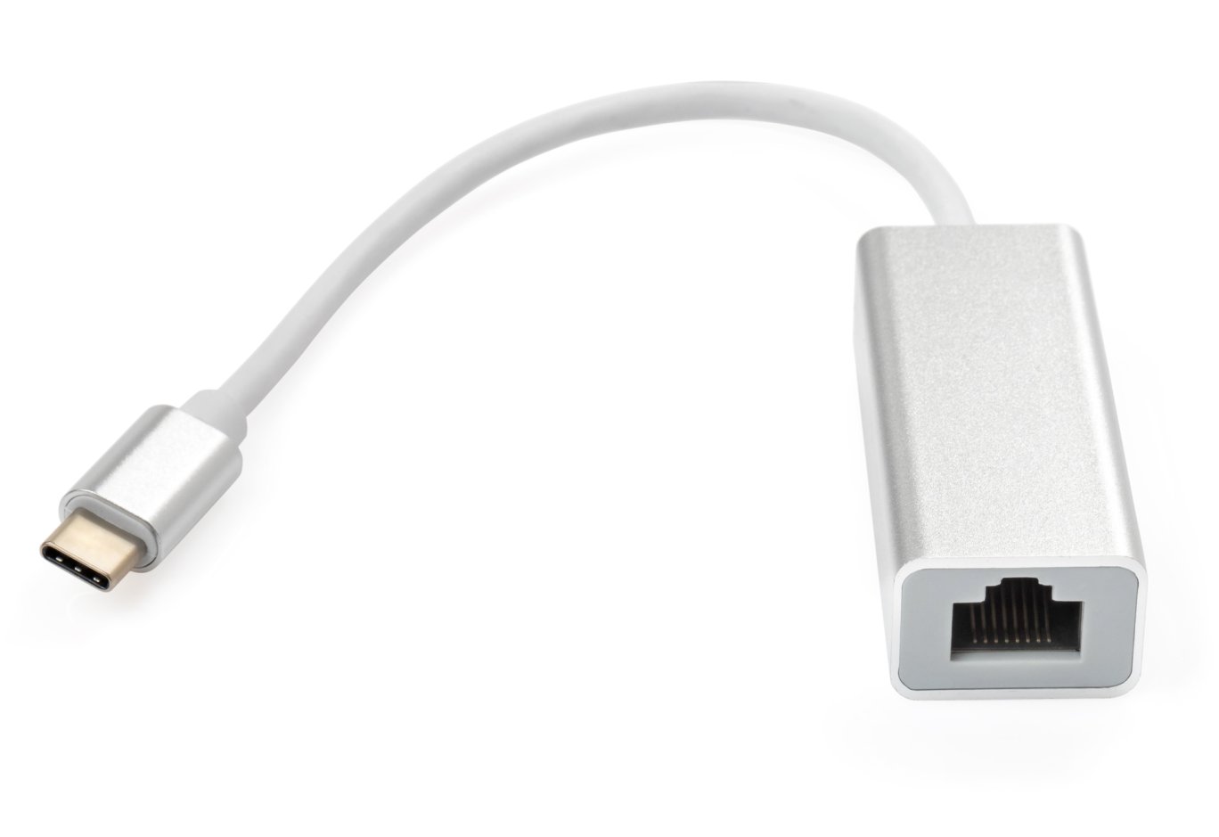 Перехідник USB-C to RJ45 Ethernet 1000Mbps aluminium Vinga (VCPATC2GBLNS)