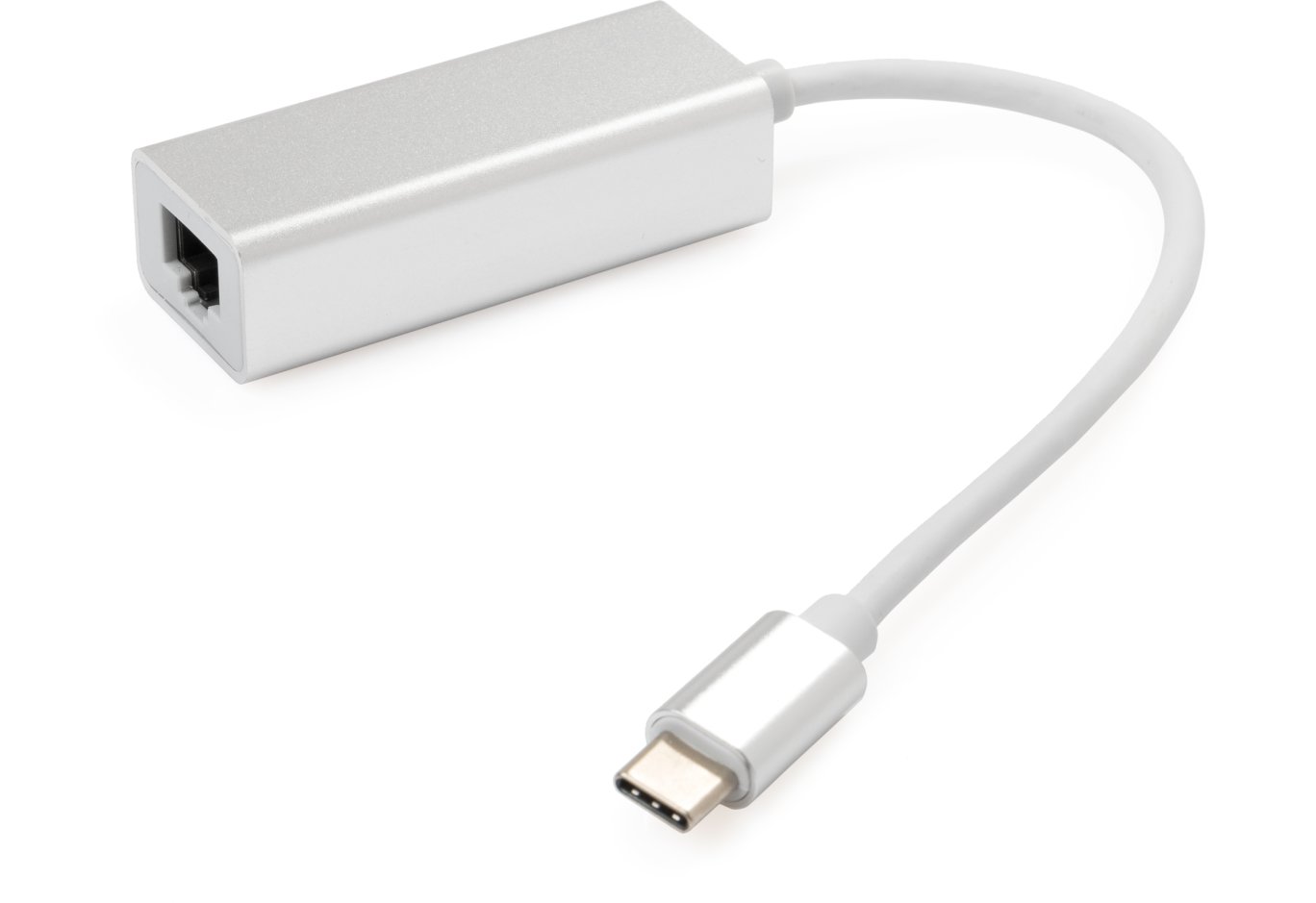 Перехідник USB-C to RJ45 Ethernet 1000Mbps aluminium Vinga (VCPATC2GBLNS)