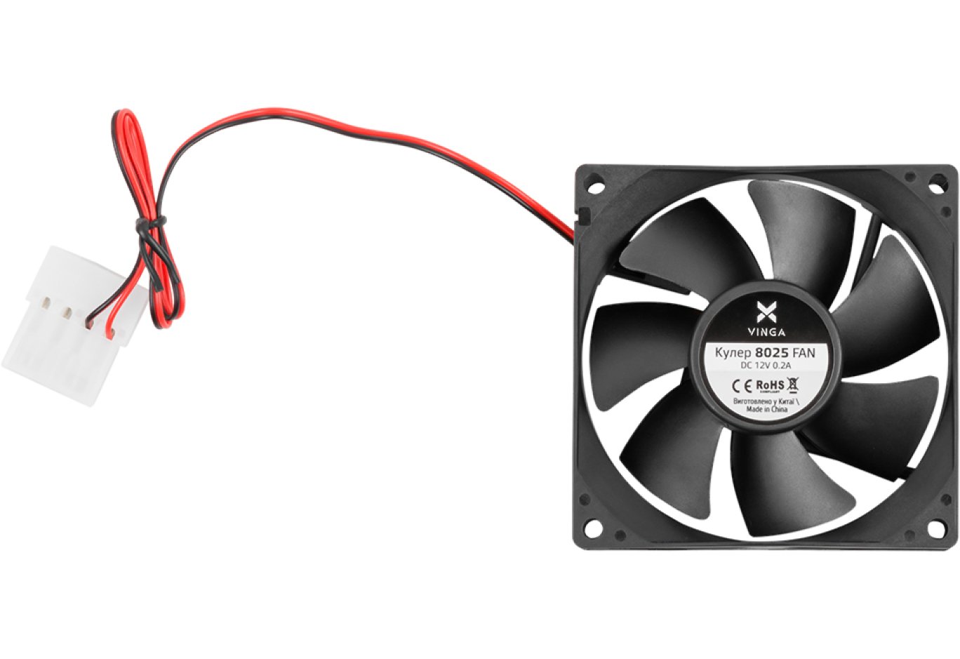 Кулер до корпусу Vinga 8025 ОЕМ