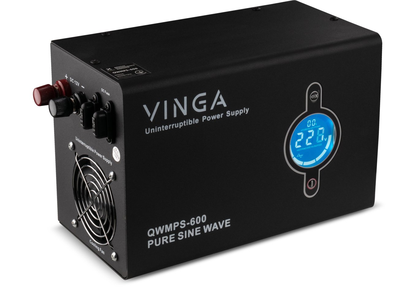 Пристрій безперебійного живлення Vinga QWMPS-600 600VA LCD (QWMPS-600)