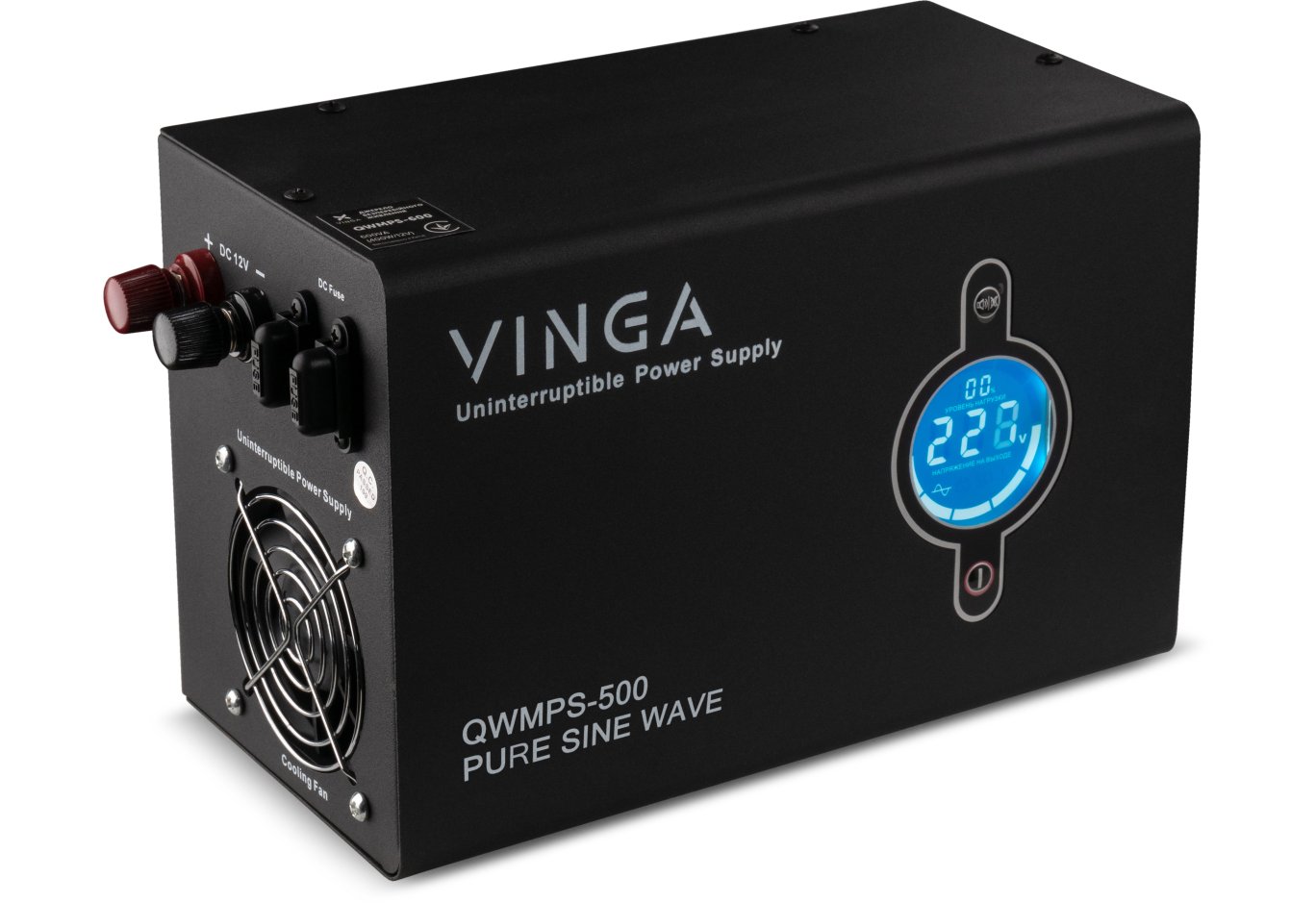 Пристрій безперебійного живлення Vinga QWMPS-500 500VA LCD (QWMPS-500)