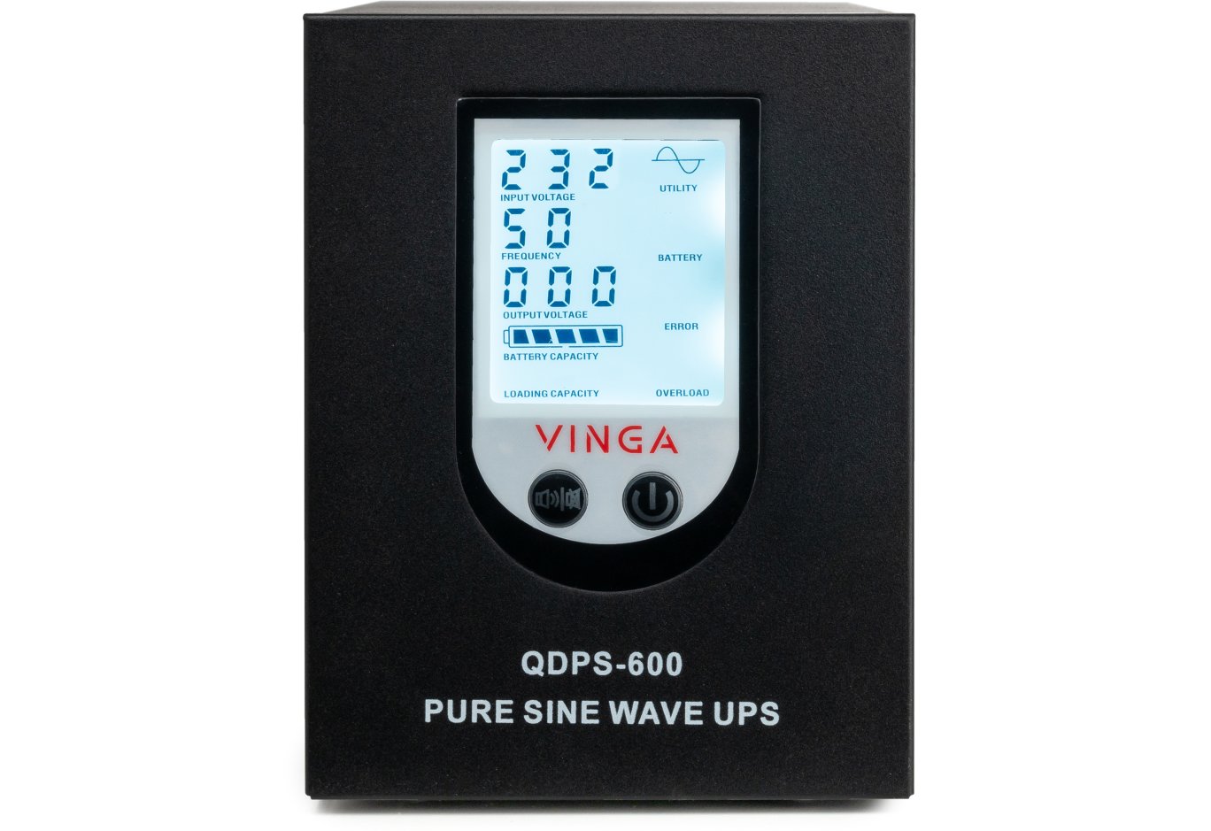 Пристрій безперебійного живлення Vinga QDPS-600 600VA LCD (QDPS-600)