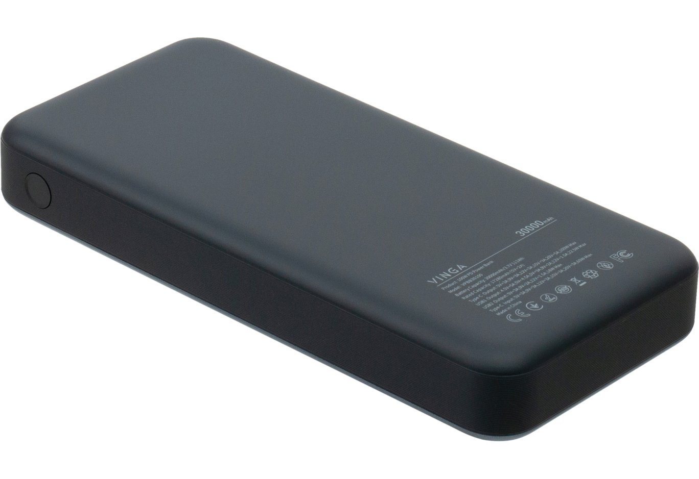 Батарея універсальна Vinga 30000 mAh 100W Display VA Grey (Li-Ion) (VPBB30100)