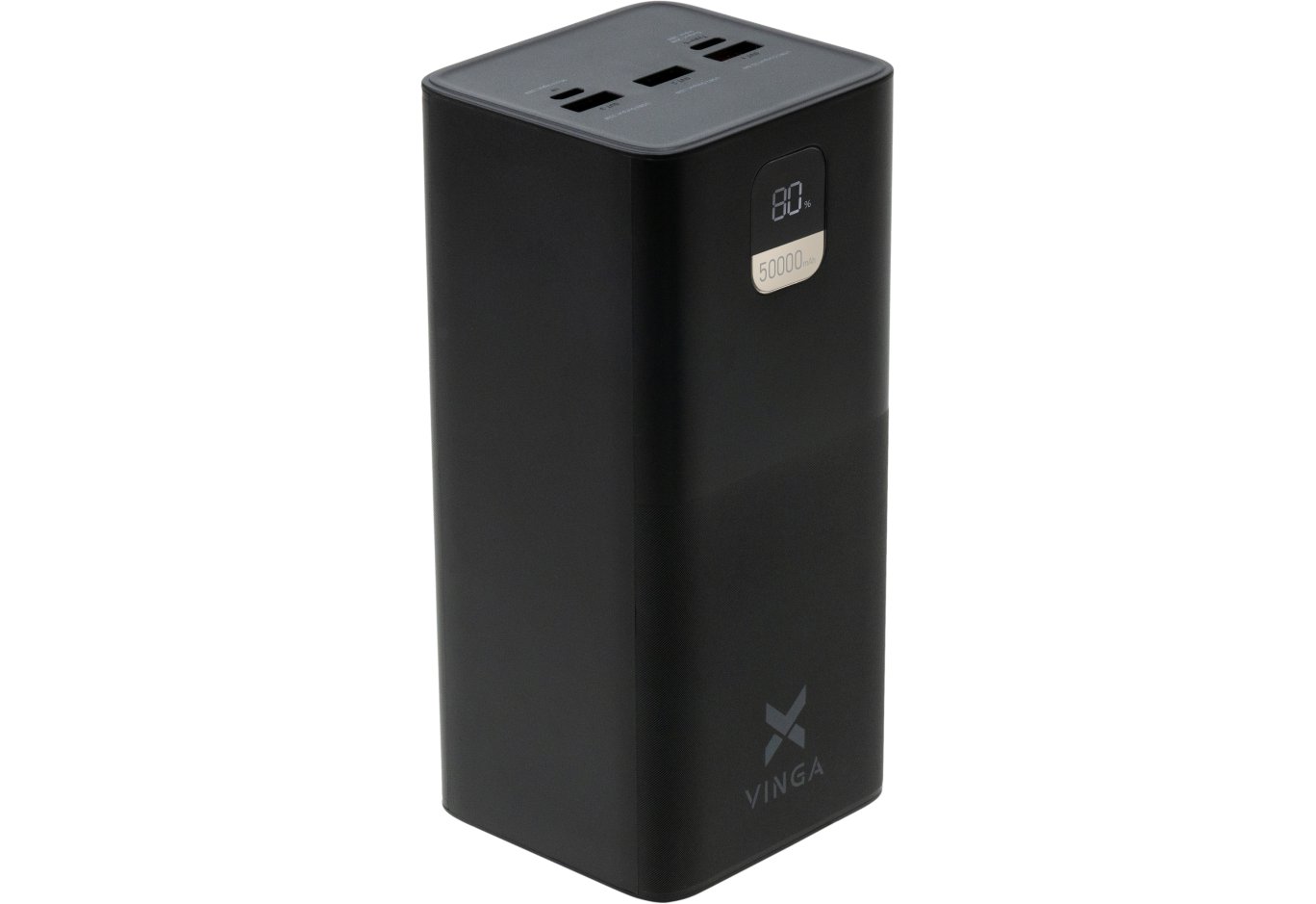 Батарея універсальна Vinga 50000 mAh 22.5W Display Black (VPBB5022)
