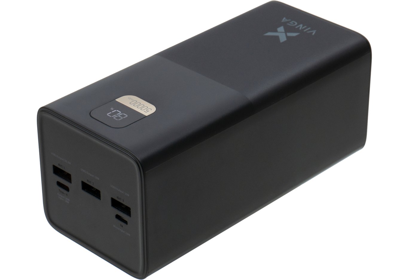 Батарея універсальна Vinga 50000 mAh 22.5W Display Black (VPBB5022)