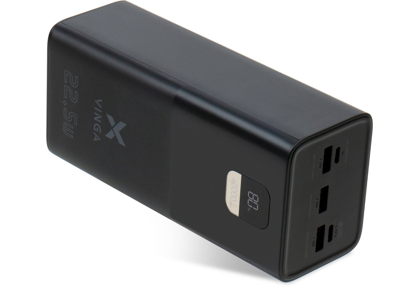 Батарея універсальна Vinga 40000 mAh 22.5W Display Black (VPBB4022)