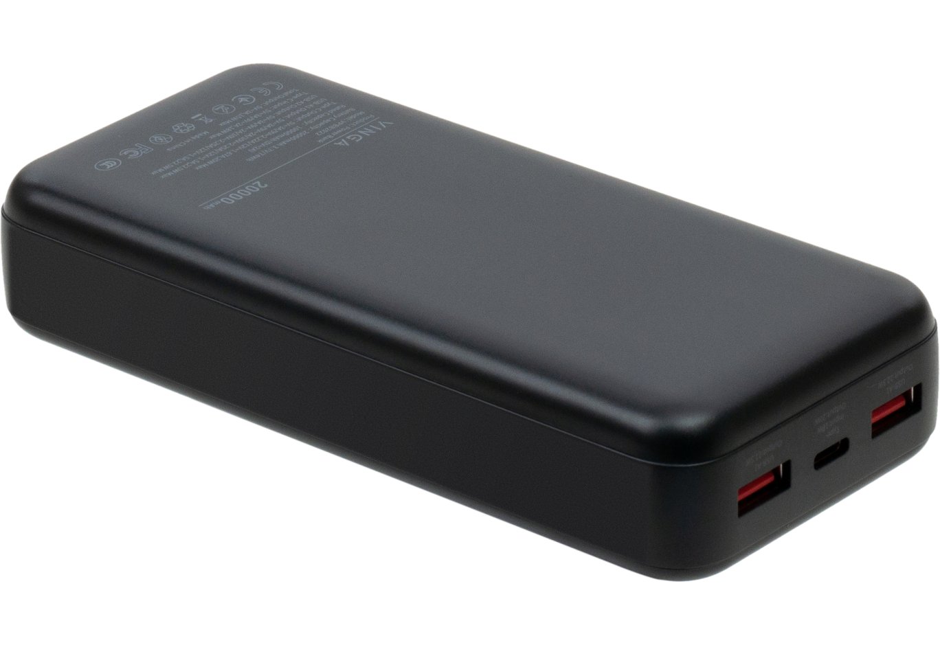 Батарея універсальна Vinga 20000 mAh 22.5W Display Black (VPBB2022)