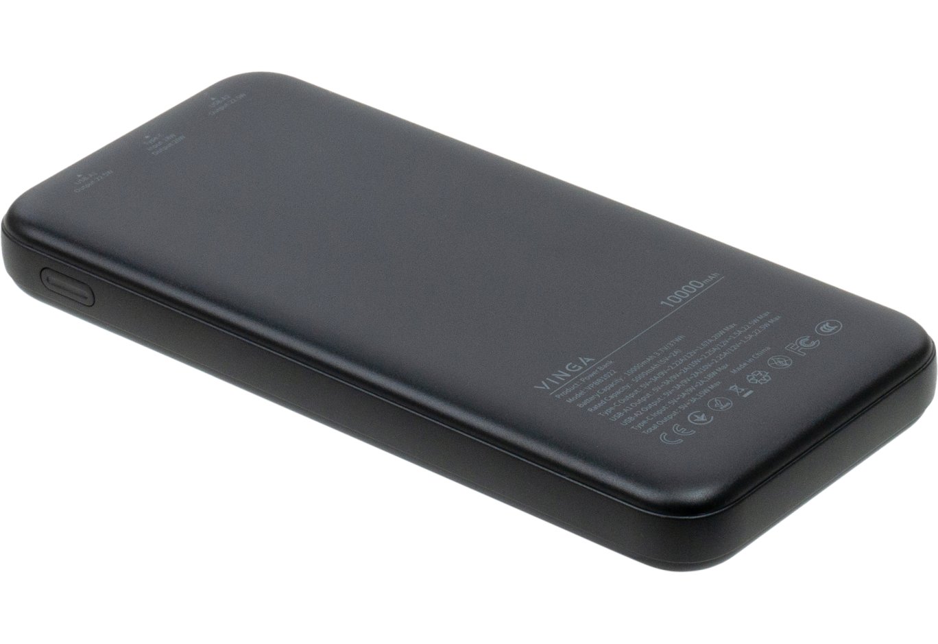 Батарея універсальна Vinga 10000 mAh 22.5W Display Black (VPBB1022)