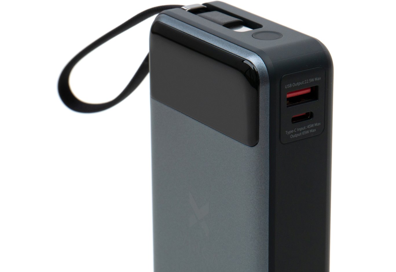 Батарея універсальна Vinga 20000 mAh 65W Display USB-C Cable Grey (VPBB2065C)