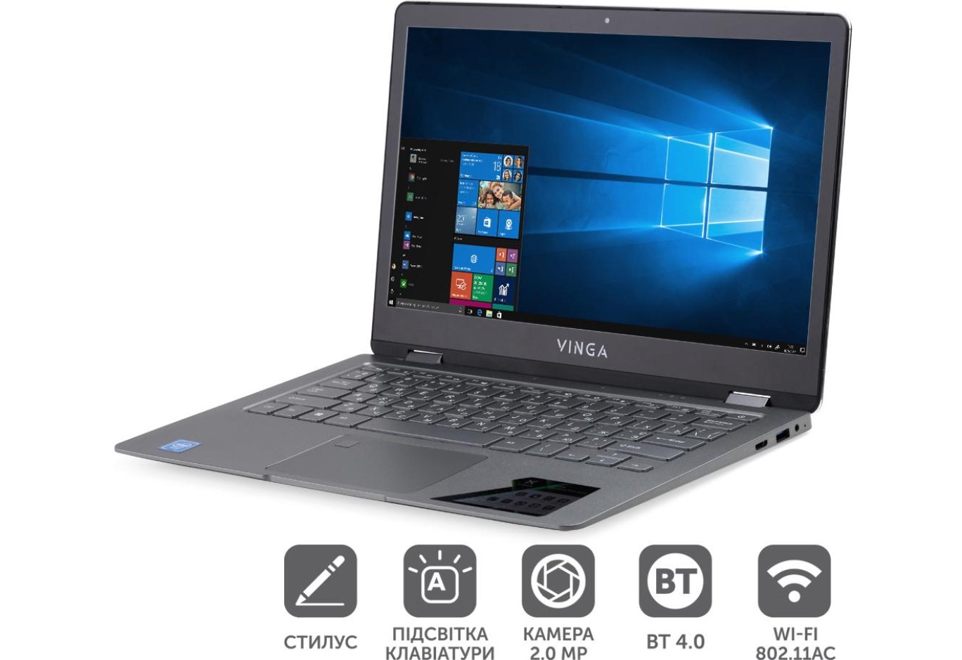 Ноутбук Vinga Twizzle Pen J133 (J133-P42464PDGWP)