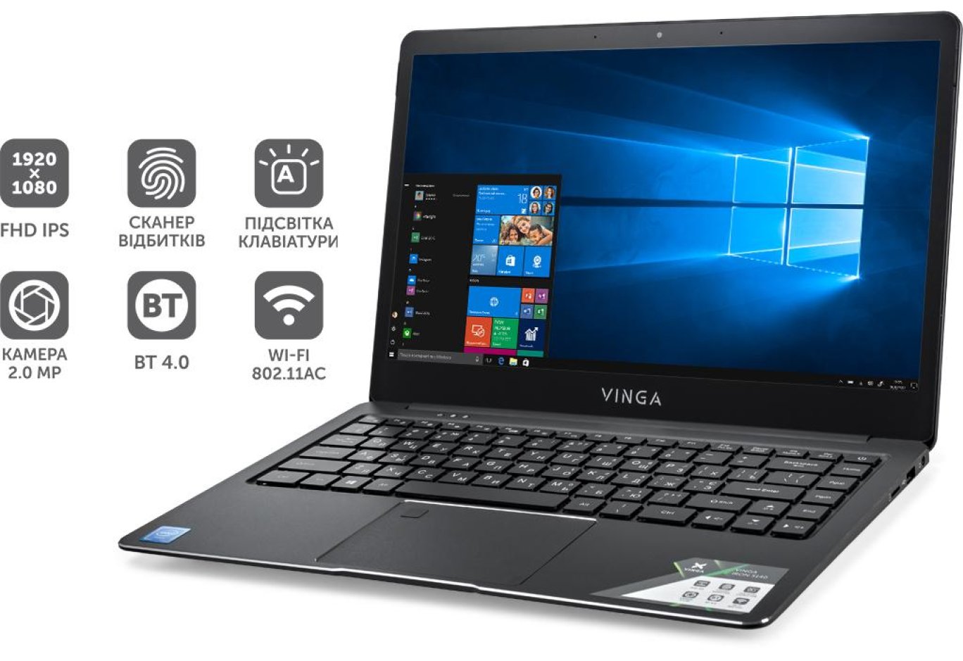 Ноутбук Vinga Iron S140 (S140-C40464BWP)