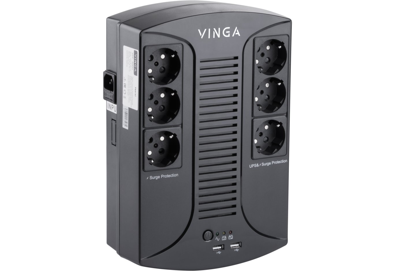 Пристрій безперебійного живлення Vinga 600VA-PU,  2USB*5V /1A (VPP-600U)