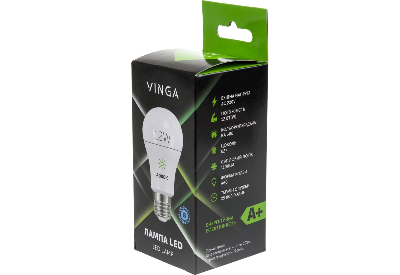 Лампочка Vinga VL-A60E27-124L