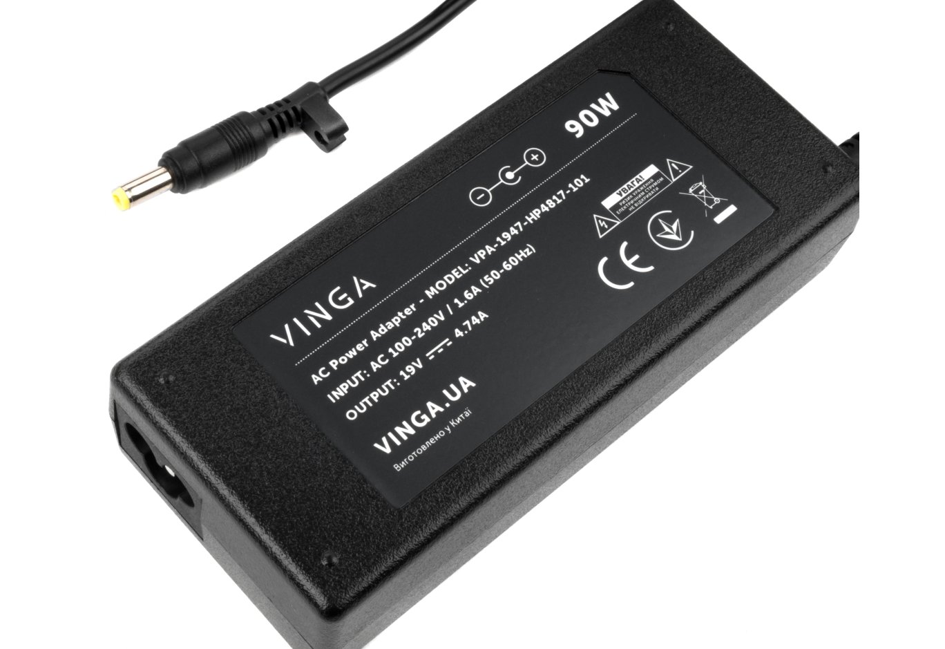 Laptop power supply Vinga HP 90W 19V 4.74A 4.8*1.7 (VPA-1947-HP4817-101)