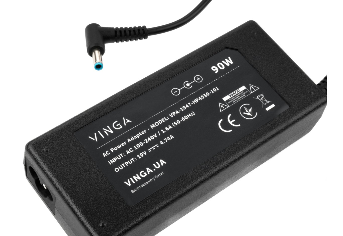 Laptop power supply Vinga HP 90W 19V 4.74A 4.5*3.0 (VPA-1947-HP4530-101)
