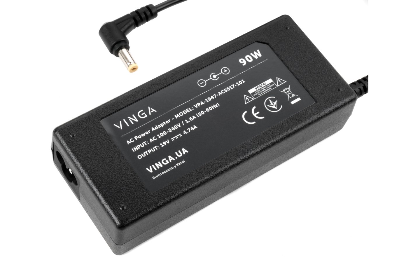 Блок живлення до ноутбуку Vinga ACER 90W 19V 4.74A 5.5*1.7 (VPA-1947-AC5517-101)