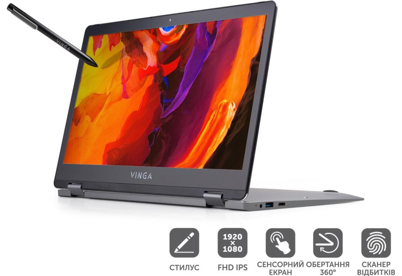 Ноутбук Vinga Twizzle Pen J133 (J133-P42464PDG)