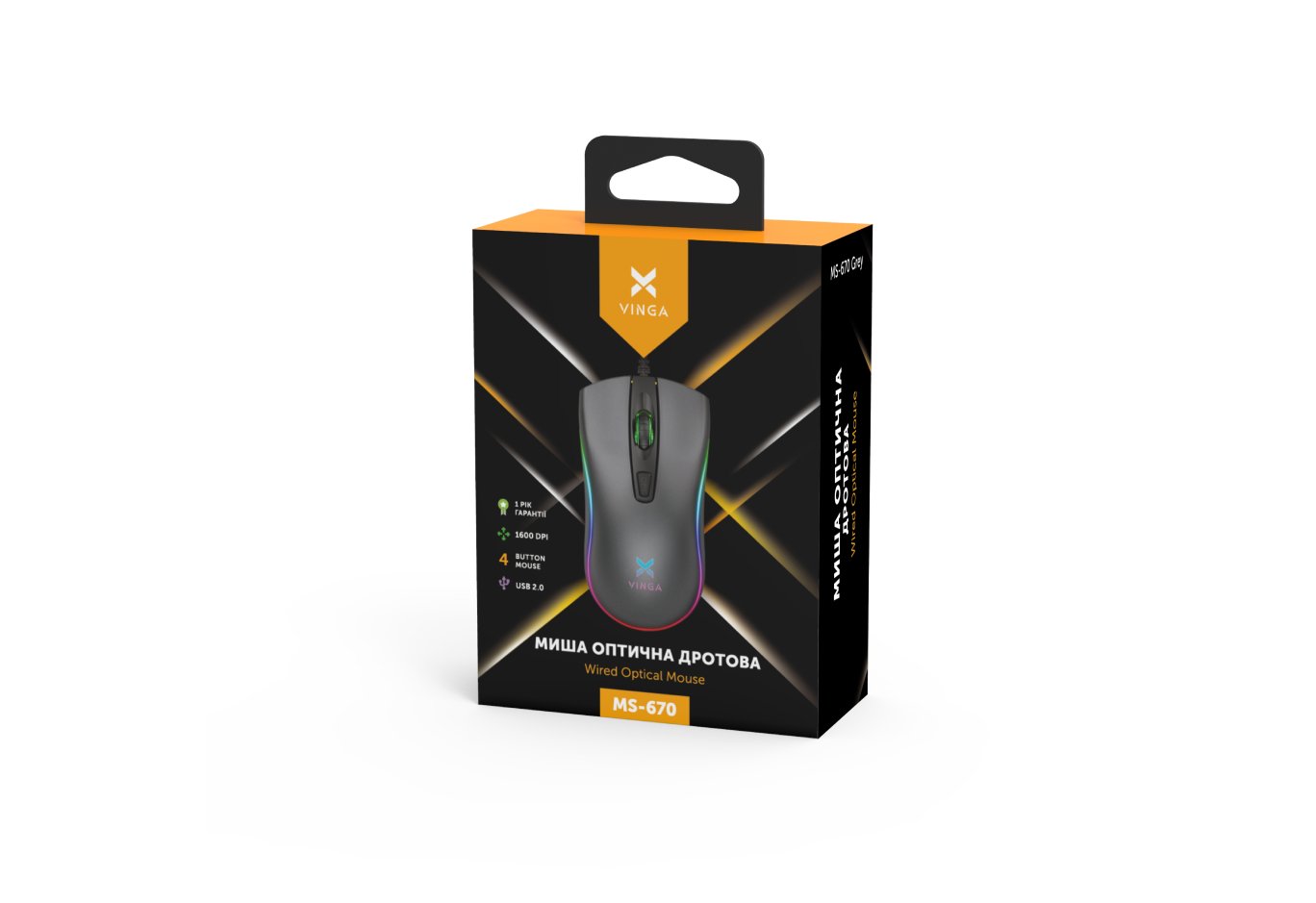 Мишка Vinga MS-670 Grey