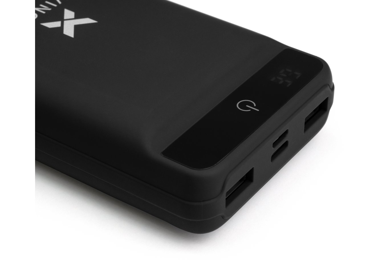 Батарея універсальна Vinga 20000 mAh QC3.0 Display soft touch black (VPB2QLSBK)