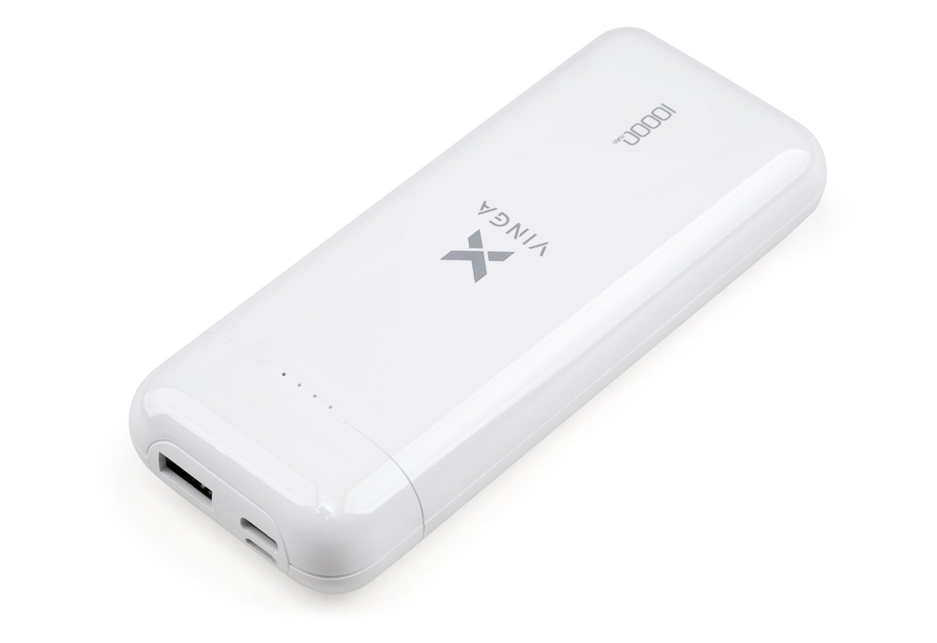 Батарея універсальна Vinga 10000 mAh glossy white (VPB1MWH)