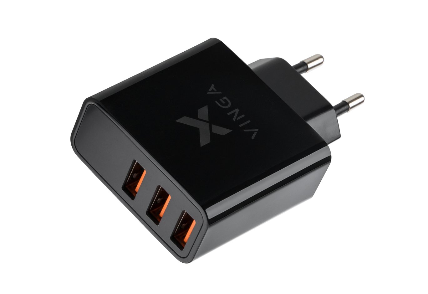 Charger Vinga 3 Port Display Wall Charger 17W Max (VWCAAADBK)