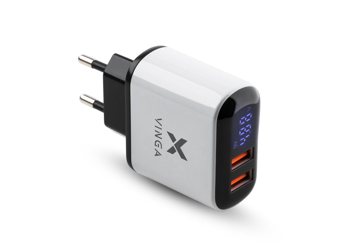 Charger Vinga 2 Port QC3.0 Display Wall Charger (VWCQAADW)