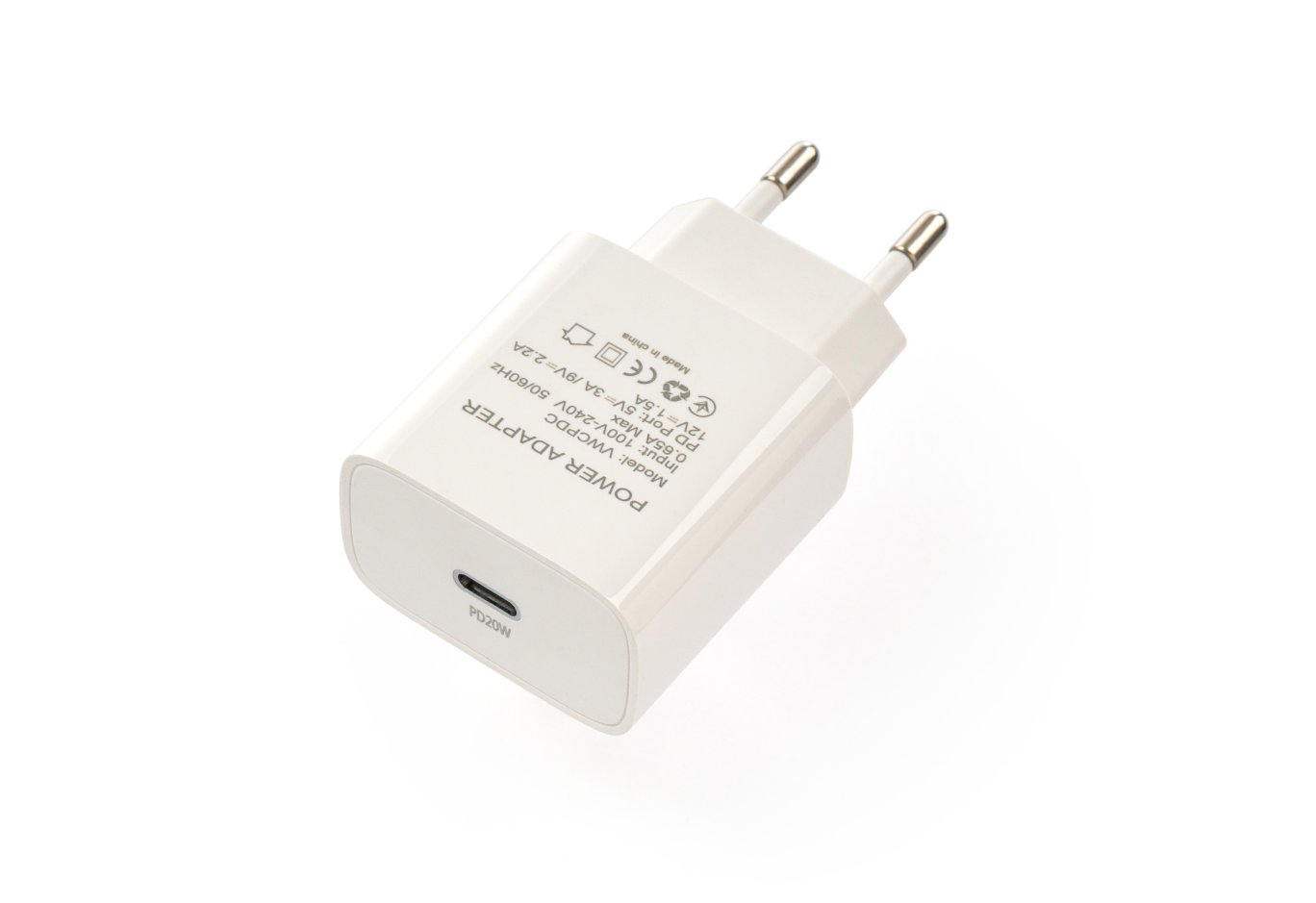 Зарядний пристрій Vinga PD Type-C 20W Charger white (VWCPDC)