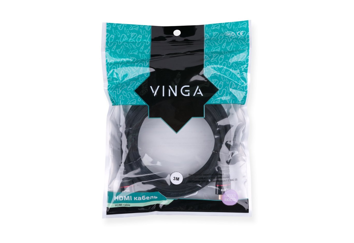 Multimedia cable HDMI M to HDMI M 3.0m Vinga (HDMI01-3.0)