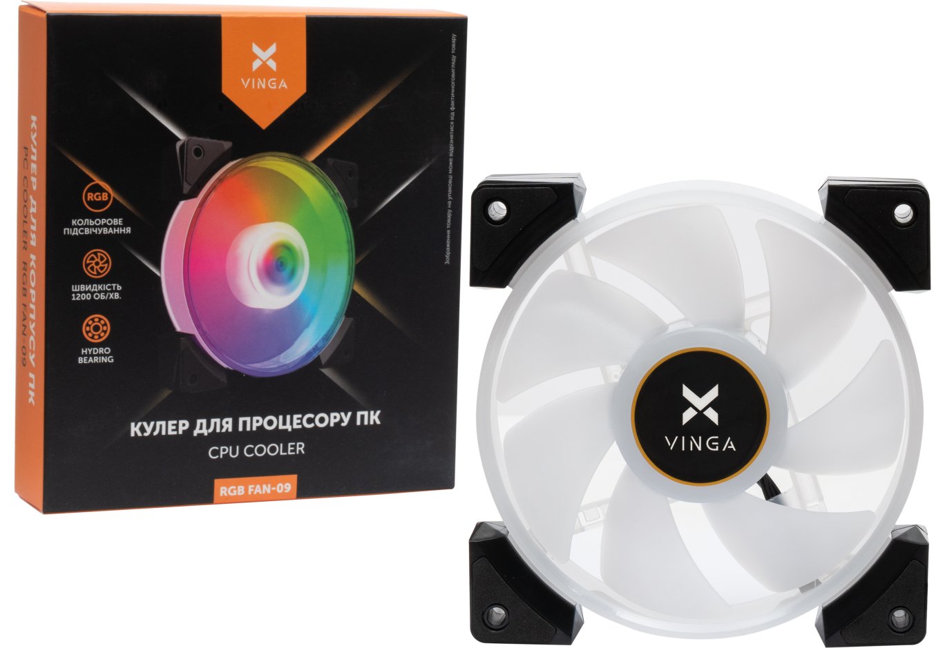 Кулер до корпусу Vinga RGB fan-09